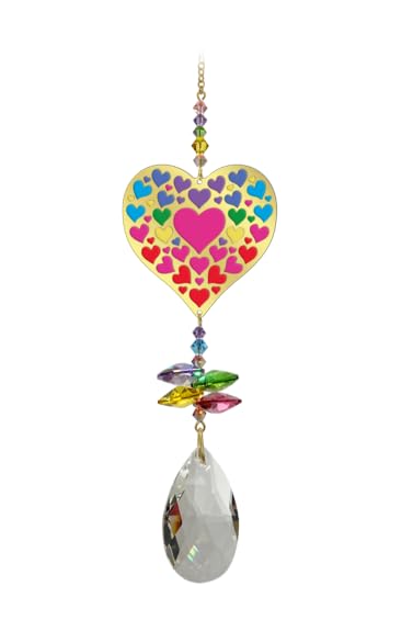 Crystal Wonders Romantic Gold Brass & Crystal Glass Hanging Large Sun-catcher Rainbow Maker Mobile Embellished with Swarovski Crystals - Image 2