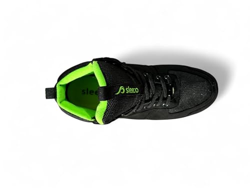 sleeco - Sportliche Hausschuhe Jordan Sneaker-Look für Herren und Damen - Stylisch Warm Atmungsaktiv Indoor Schuhe für Zuhause - Pantoffeln Hüttenschuhe Winter Größe 43 schwarz