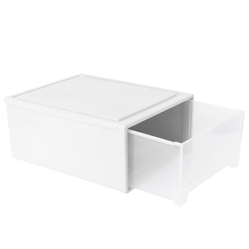 NUOBESTY Caja de Almacenamiento de Plástico Tipo Cajón 10l Color Plata Gris para Ropa Interior y Calcetines, Organizador Multifuncional para Hogar, Dormitorio y Sala de Estar