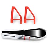 PS5スリム / PS5 CD 版用 横置用スタンド 防刮傷 安装簡単 小型サイズ クールダウン改善 PS5プロ用 水平スタンド(赤)