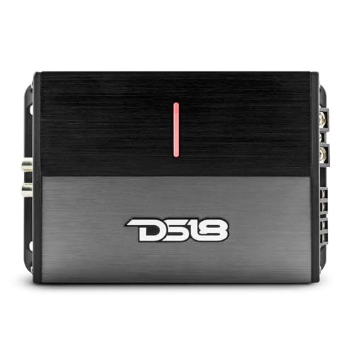 DS18 ION1600.4D 4-Channel Amplifier Full Range 4 x 240W Rms @ 4-ohm Class D, Compact Design, Digital 4 Channel Car Audio Amplifier Miniature Size, Multichannel Amplifier, Small Design, Black/Silver