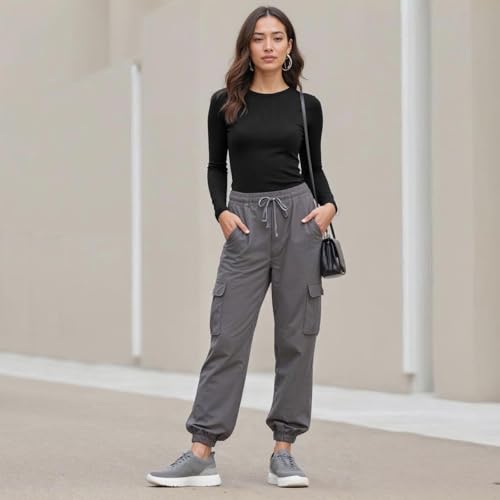 TNNZEET Women's Long Sleeve Crew Neck Slim Fit Shirts - Stretchy Basic Tee Tops for Workout Going Out Y2K Fall Fashion 2025