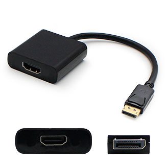 Add-onputer Peripherals- L Displayport Male to Vga Female Black Adapter Cable - 8 in. - 5 Pack of 8