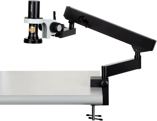 Image of AmScope DM756 Series 8.3MP All-in-One USB Digital Microscope - 0.7X-11.2X Magnification - Includes Articulating Arm & 60-LED Ring-Light