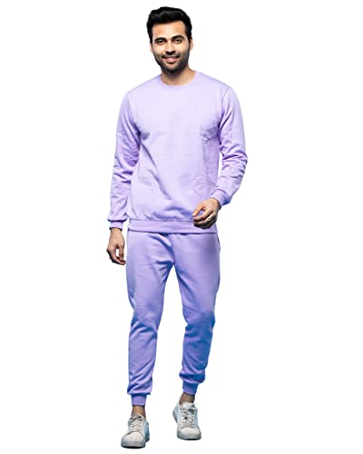 Lappen Fashion Men’s Co-Ords Set I Cotton Fleece Sweatshirt with Track Pants I Crew Neck Full Sleeve Tees Two-Sided Pocket Bottom Wear I Winter Wear for Men & Boy