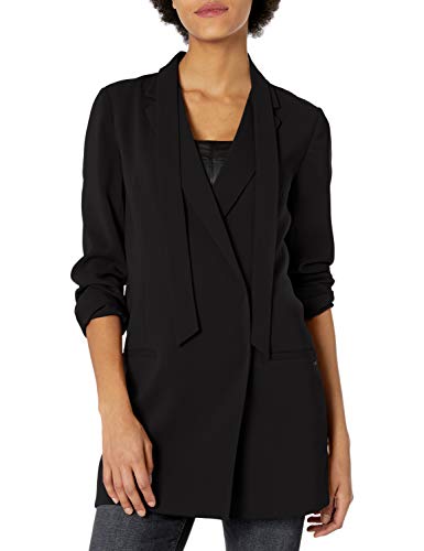 A|X Armani Exchange Women's Long Elegant Blazer with Pockets, Black, 8