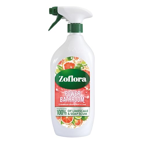Zoflora Caribbean Grapefruit & Lime Power Bathroom Cleaner 1 x 800ml Removes up to 100% of Limescale and Soap Scum Leaves surfaces streak-free and sparkling
