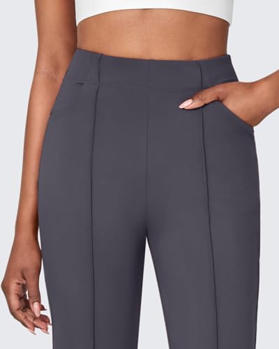 Image of G4Free Flare Yoga Pants Women Ankle Casual Pants with Pockets Strechy Bootcut Wide Leg Dress Pants Petite /Regualr /Tall