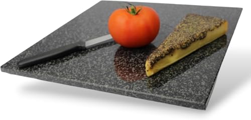 Granit Schneidebrett 30×20 cm Servierplatte Küchenbrett Made in Germany Schneideplatte aus Granit PREMIUM Steinplatte Naturstein Black Impala (30x20x1)