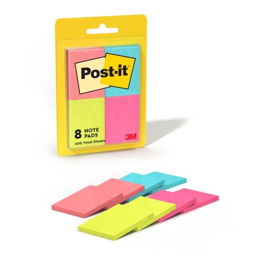 Image of Post-it Notes, 1 3 /8 X 1 7 /8-Inches, Assorted Ultra Colors, 8-Pads /Pack | School Supplies and Office Products