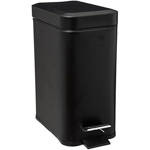 Poubelle Rectangulaire 5L Noir Cover