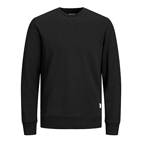 JACK & JONES Herren Jjebasic Crew Neck Noos Sweatshirt, Black, L EU Cover
