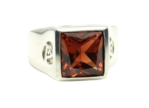 Image of Choose Your Color Mens Bold Ring 925 Sterling Silver Gemstone Wedding Engagement Statement Ring Birthstone Solitaire Jewellery Ring Sizes 4, 5, 6, 7, 8, 9, 10, 11, 12, 13,