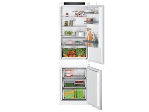 Bosch KIN86VSE0 Serie 4 Einbau-Kühl-Gefrier-Kombination, 177,2x54,1cm Nische, 184L Kühlen & 76L Gefrieren, Schleppscharnier, Made in Germany, VitaFresh XXL längere Frische, NoFrost nie wieder abtauen