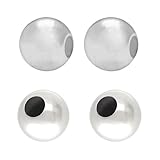 10pcs Adabele Authentic 925 Sterling Silver 6mm (0.24 Inch) Seamless Loose Beads Spacer (Large Hole 2.8mm) for DIY Craft Jewelry Making SS200-6