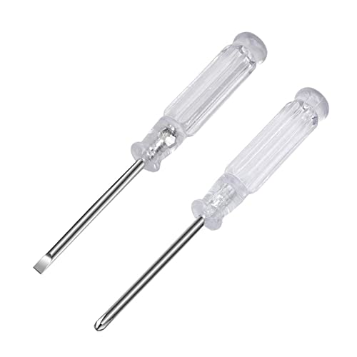 Guaber Slotted/Phillips Screwdriver With Clear Plastic Handle Cross-Head Screwdriver 3.0Mm Screwdriver Carbon Steel Blade Mini Screwdriver Set For Electronics #TOP1