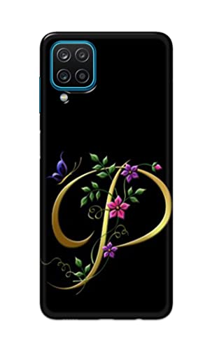 Image of Printed Hard Back Cover Case for Samsung Galaxy A12 Back Cover (Alphabet P) -1803