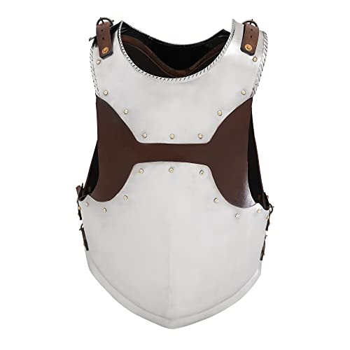 Lord of Battles Medieval Cuirass Knight Breastplate Fully Functional Armor with Genuine Leather Fittings LARP Costume (X-Large)
