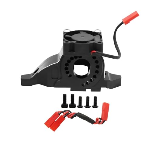 TRX4 Aluminum Alloy Motor Mount Heat Sink with Cooling Fan Compatible with 1/10 RC Crawler Car TRX-4 TRX-6 Upgrade Parts (Color : B Black)