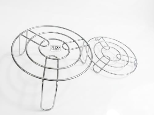Image of Steel High Baking Rack Cake Drying Stand for Pastry Bread Cookies Cooling Grid Tray (High + Low)