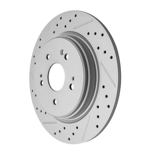 Image of Detroit Axle - Rear Brake Rotors for 2019-2025 Acura RDX 2023-2025 Honda HR-V, Drilled and Slotted Disc Brake Rotors Set Replacement: 12.20 inch inch Rotors