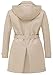 Chrisuno Plus Size Coat Dress for Women Mid Length Trench Coats Fashion Hood Belt Double Breasted Waterproof Khaki 5X