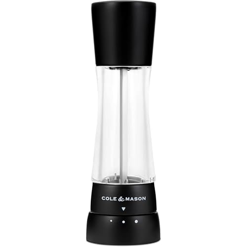 Image of Cole & Mason Derwent Salt Grinder - Mill Includes Gourmet Precision Mechanism and Premium Sea Salt - Salt Mill, Matt Black