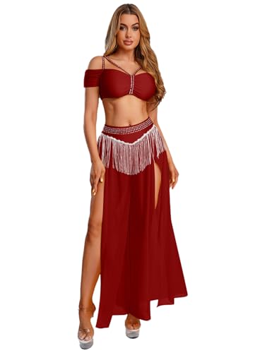 Rave outfits danse orientale rouge XXL : l'ensemble parfait qui ne serre pas la taille