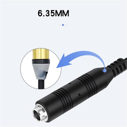 Cable de extensión mono 6,35 mm de ángulo recto macho a hembra para altavoces y guitarras 5