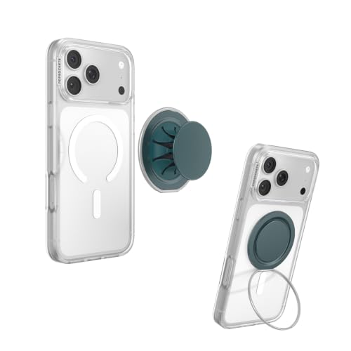 Image of PopSockets Low-Pro Grip for MagSafe, Thin Profile- Teal | Ultra-Slim Pocketable Phone Grip, Magnetic Mount, Flat, Thin, Slim Flat, Low, Profile, Blue