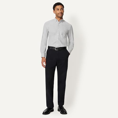 Image of Amazon Essentials Men's Long Sleeve Oxford Dress Shirt, Regular-Fit, Button-Down Collar, Chest Patch Pocket, 100% Cotton