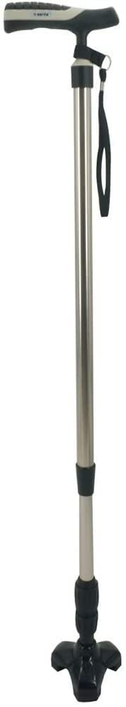 Muletas telescópicas antideslizantes Bastón El amortiguador antideslizante de tres patas se puede usar en ancianos con una altura de 10 bloques (72-95 cm de altura ajustable) para artritis, ancianos,