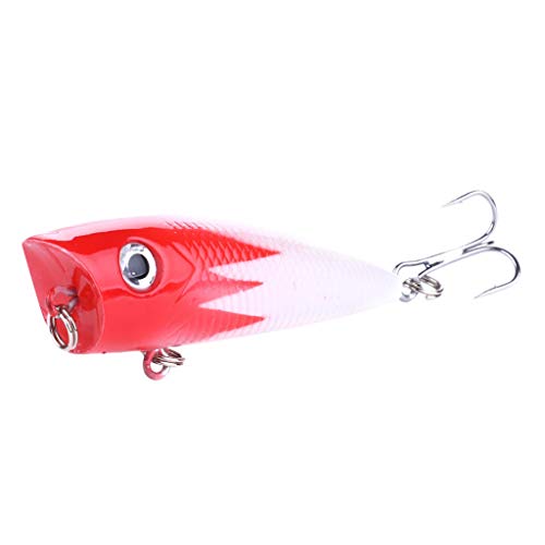 YunZyun Fishing Lure, 6cm Fishing Lures Floating Popper Life-Like Bhopal Lures Hooks Bait