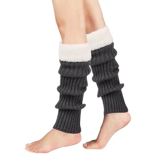 Image of Winter Leg Warmers for Women and Girls Warm Knitted Socks Knitted Wool Crochet Long Boot Socks New Year's Day Socks Christmas Socks