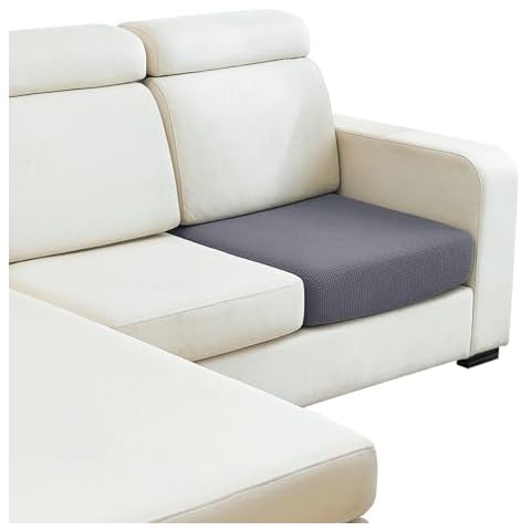 DISSA Waterproof Couch Cushion Covers, Washable Sofa Cushion Covers, Stretch Sofa Slipcovers, Thick Jacquard Fabric, Couch Sofa Covers for Pets Furniture Protector(Chair Cushion, Gray) Cover