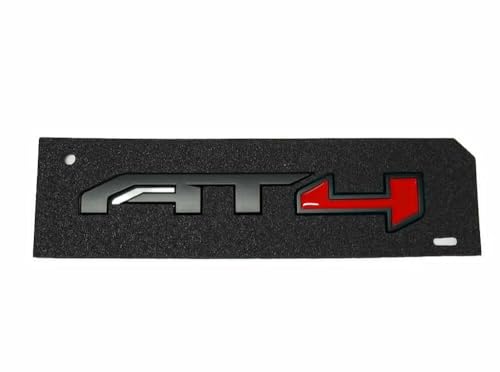 Image of 3Pcs AT4 Emblems Sierra 3D Side Door Rear Tailgate Badge NamePlate Decal with Strong Adhesive 85002068 Replacement for 2019-2023 Canyon Sierra 1500 2500HD 3500HD (Matte Black Red)