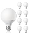 EDISHINE Vanity Light Bulbs, G25 LED Bathroom Light Bulbs, Globe 25 Watt Equivalent Light Bulb, CRI90+ 2700K Warm White 450LM, E26 Base, 8 Pack Non-dimmable, ETL Listed