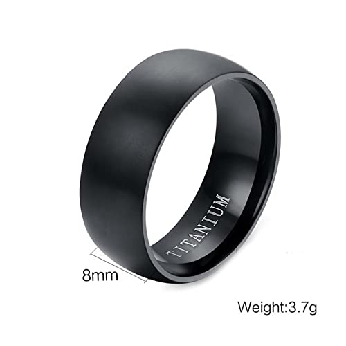 Anillos de promesa para hombres de titanio negro cepillado, el regalo de aniversario perfecto 6