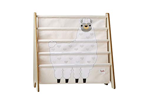 Image of 3 Sprouts Kids Book Rack - Space-Saving Bookshelf for Children's Room - Toddler Bookcase Organizer, Book Shelf Ages 3+, Llama