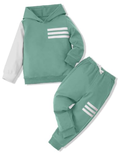 Image of Toddler Boy Clothes Long Sleeve Hoodie Sweatsuits Tops and Pants 2Pcs Boys Fall Winter Outfits Set