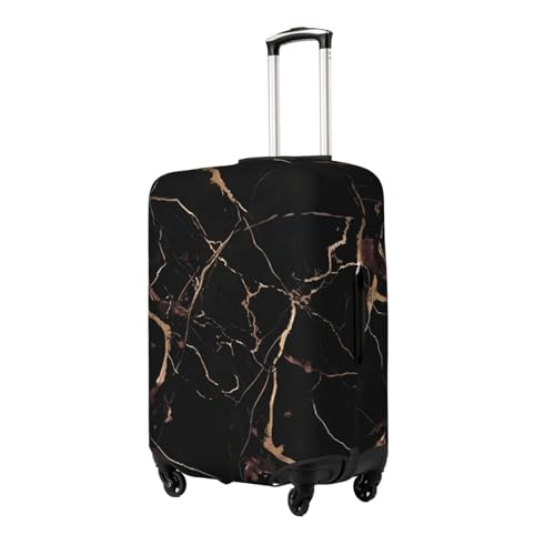 Black Gold Marble Travel Luggage Cover Suitcase Protector Washable Elastic Suitcase Cover Anti-Scratch Luggage Protector Large Travel Suitcase Baggage Cover Fits 18-32 Inch Suitcase2