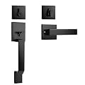 Probrico Black Front Door Handle Set,Exterior Door Handle with Deadbolt,Entry Door Lock Set,Single Keyed Cylinder with Door Lever