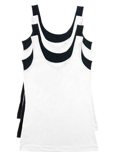 Image of Felina Reversible Cotton Womens Tank Top | 4-Pack