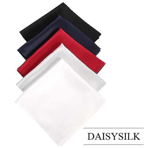 Daisysilk 19-SQUARE-WHITE Silk Pocket Squares For Men Silk White Hankerchief Mulberry Lvory Silk Pocket Square thumb #8
