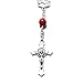 Handmade Saint Christopher 1-Decade Rear View Mirror Car Rosary with Red Beads