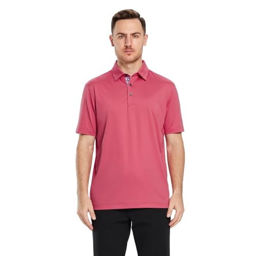 Image of Mens Polo Shirts Short and Long Sleeve Casual Solid Stylish Dry Fit Performance Designed Collared Golf Polo Shirts for Men