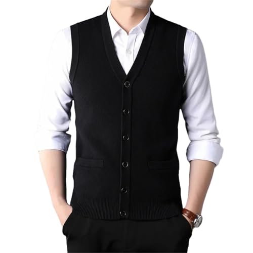 Middle-Aged And Elderly Men's Sweater Vest Dad's Knitted Thickened Casual Warm Cardigan Waistcoat