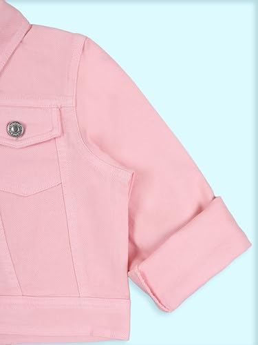 Image of Girls Full Sleeve Solid Crop Denim Jacket