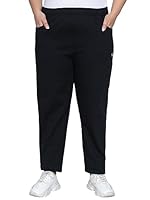 YHA Women's Regular fit Solid Plus Size Lowers Black