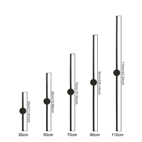Aplique de pared LED de 90cm con rotación de 350° y luz cálida para dormitorio negro 6